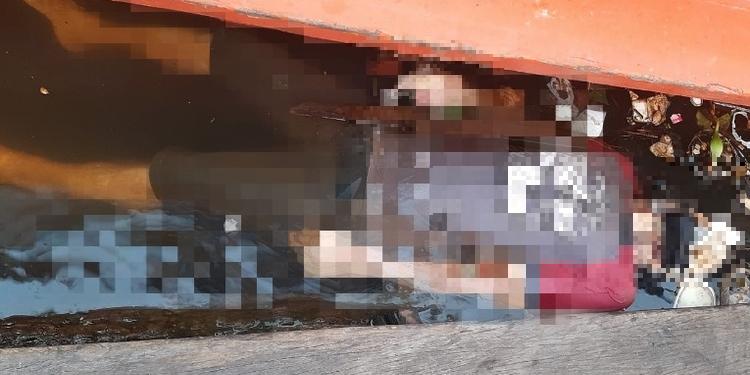 A vítima, que vestia uma bermuda jeans, camisa cinza e usava uma máscara de proteção contra a Covid-19, estava sem partes da pele que foram comidas por peixes. (Divulgação)