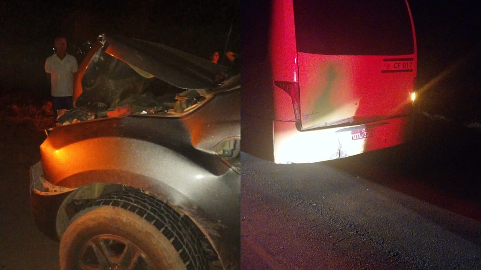Colisão entre caminhonete e van deixa homem ferido em Moju