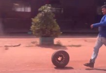 Pneu de carretinha se solta em rodovia e motorista corre atrás em Abaetetuba