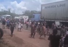 Indígenas entram em protesto e reforçam bloqueio na Alça Viária contra estudo de aterro no Acará