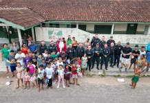 47º BPM distribui mais de 1.300 brinquedos em ação solidária de Natal em Moju