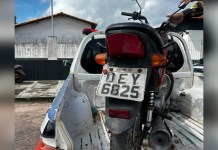 Moto com placa adulterada é apreendida e condutor é levado à delegacia em Moju