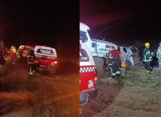 Acidente envolvendo carreta e carros de passeio deixa uma pessoa morta em Redenção