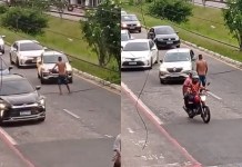 Homem anda no meio dos carros e provoca motoristas na avenida Independência em Belém