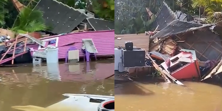Balsa atinge e destrói casa na zona rural de Breves, no Marajó