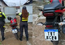 Motocicleta com placa adulterada é apreendida durante fiscalização em Moju