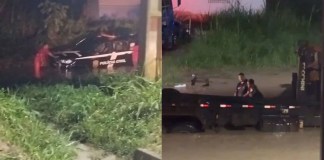 Viatura da Polícia Civil cai em canal durante cumprimento de prisão no Pará