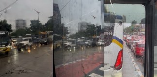 Chuva forte provoca congestionamento no centro de Belém