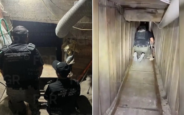 Túnel clandestino com trilhos é descoberto ligando México aos Estados Unidos