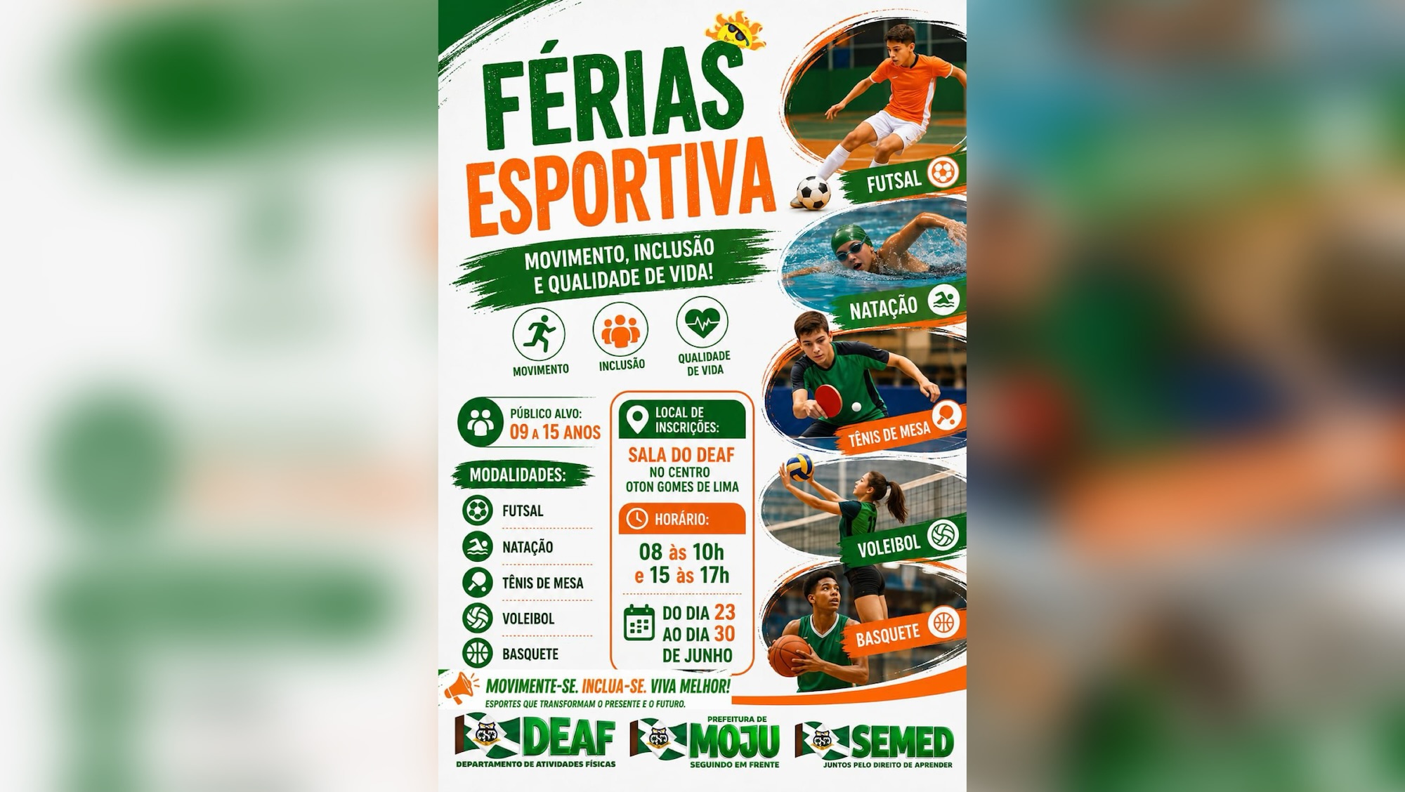 Projeto “Férias Esportivas” abre inscrições e incentiva a prática esportiva durante o mês de julho em Moju