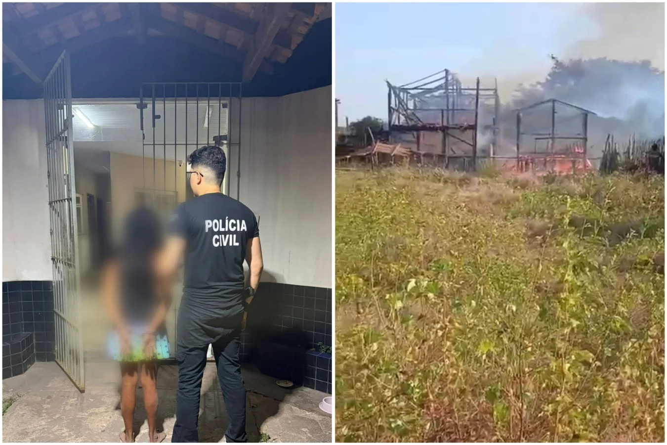 Mulher é presa suspeita de provocar incêndio que destruiu duas casas no Marajó